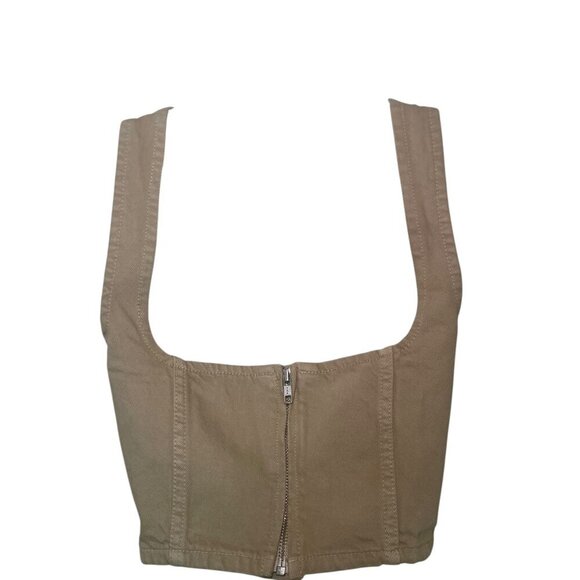 Mara Hoffman Amal Crop Top Sand Size 16 NWT Organic Cotton - Picture 3 of 5